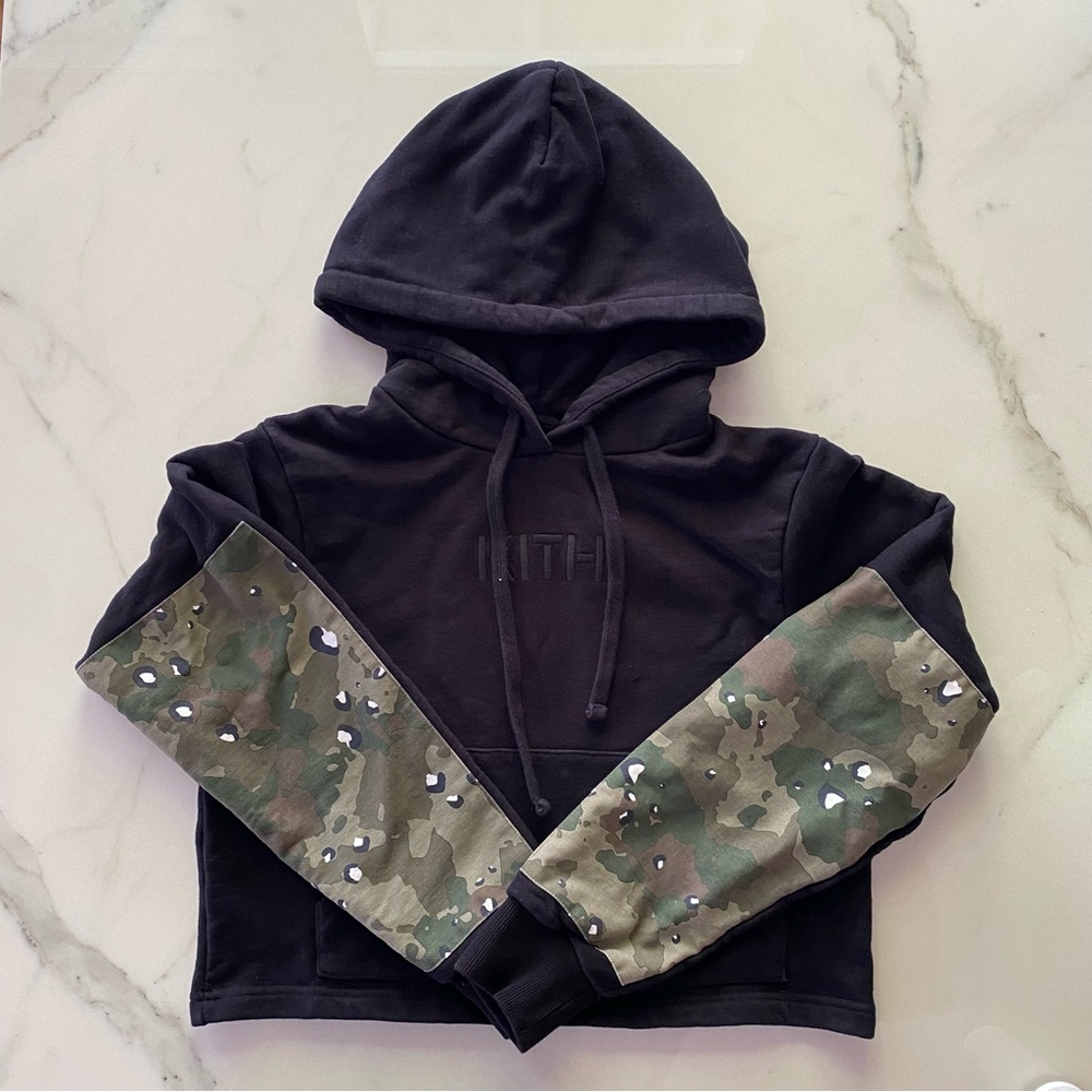 Kith Hailey Camo Patch Cropped Hoodie
